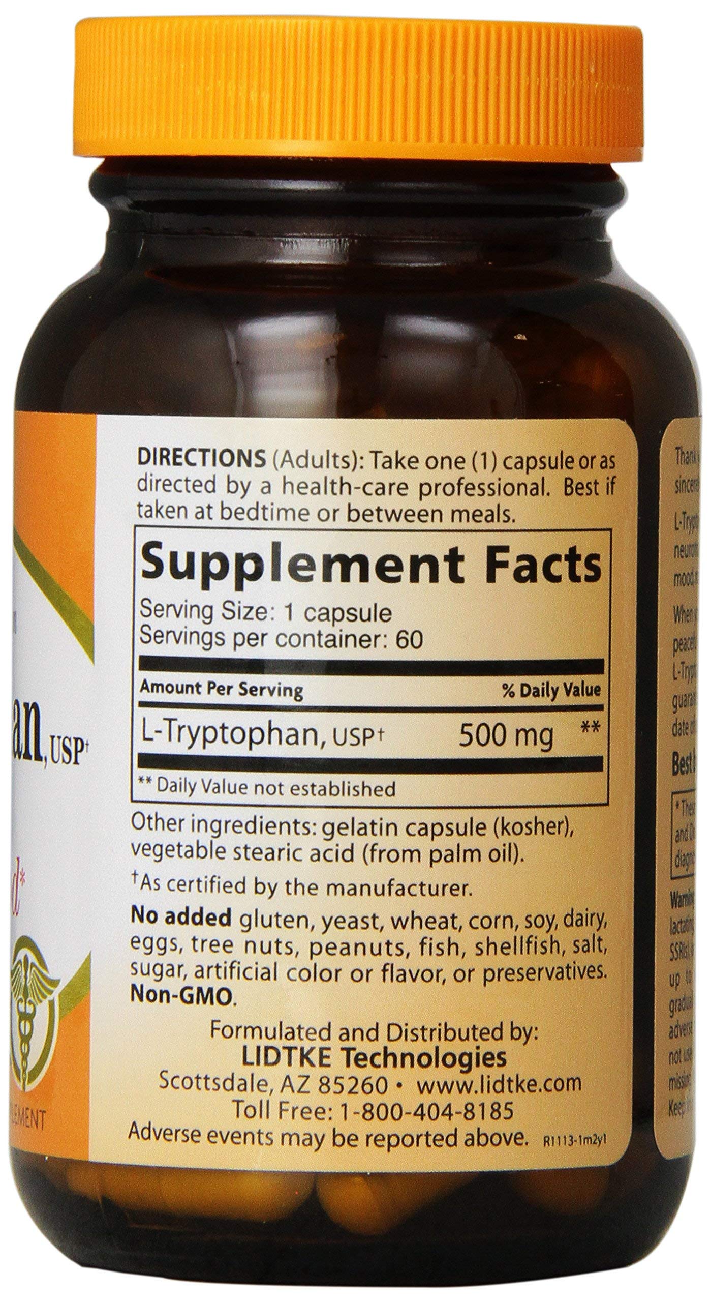 Lidtke L-Tryptophan Capsules side view