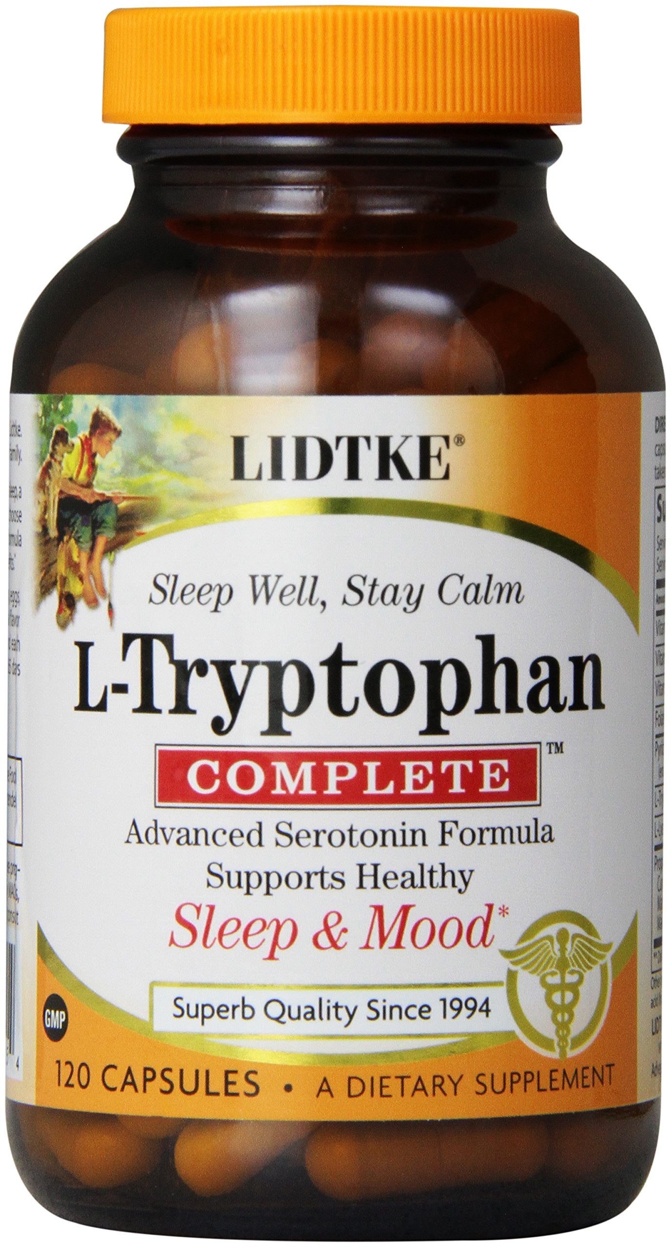 Lidtke L-Tryptophan Complete Capsules 120 Count front view