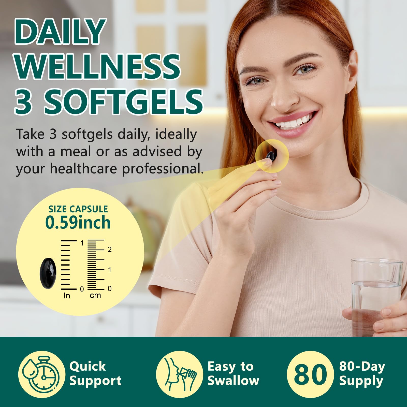 Liefiet Lymphatic Drainage Capsules with herbal botanicals background