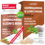 Liekoh Lions Mane and Ashwagandha Supplement Capsules front view