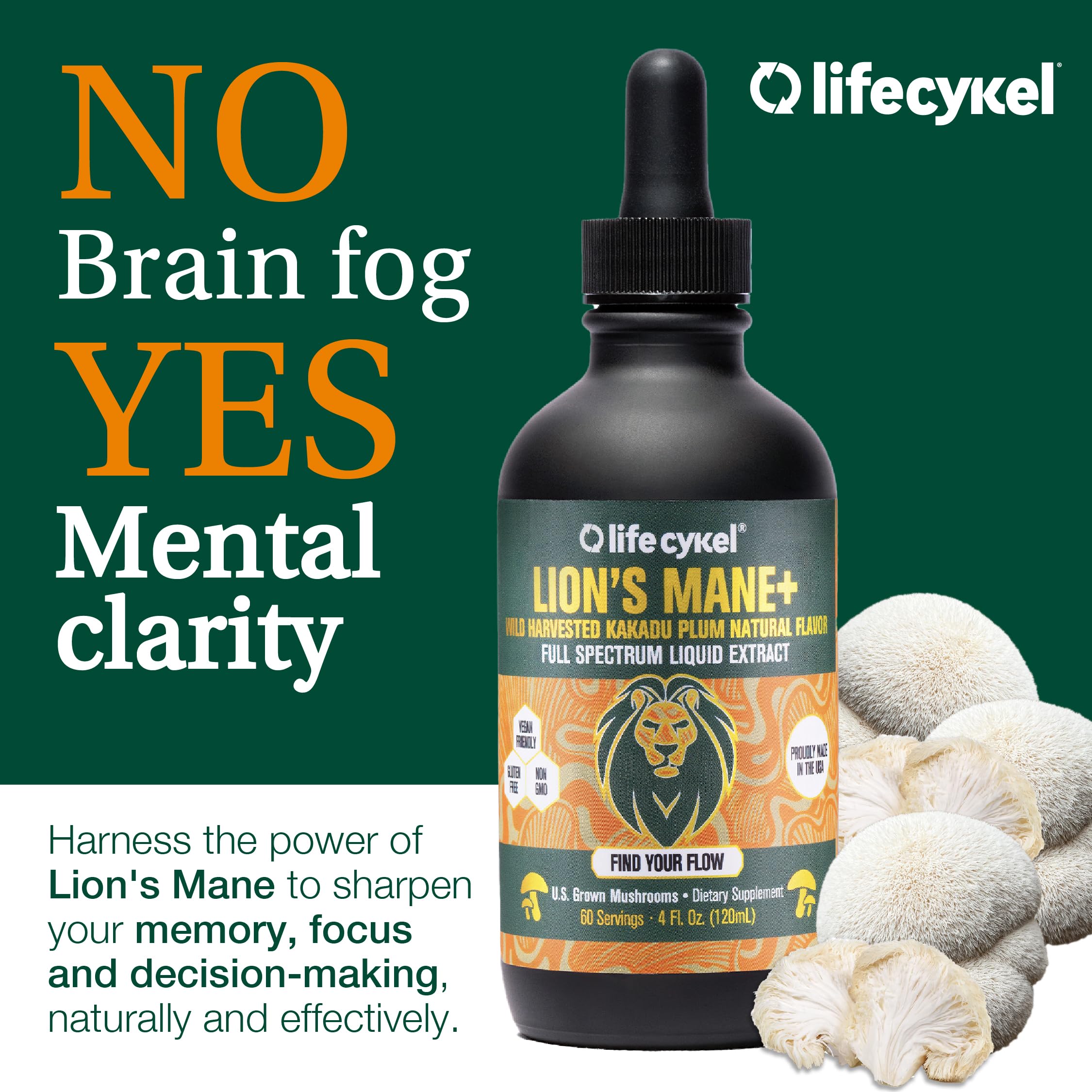 Life Cykel Lion's Mane Mushroom Drops 50ml back view