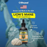 Life Cykel Lion's Mane Mushroom Drops 50ml on wooden surface