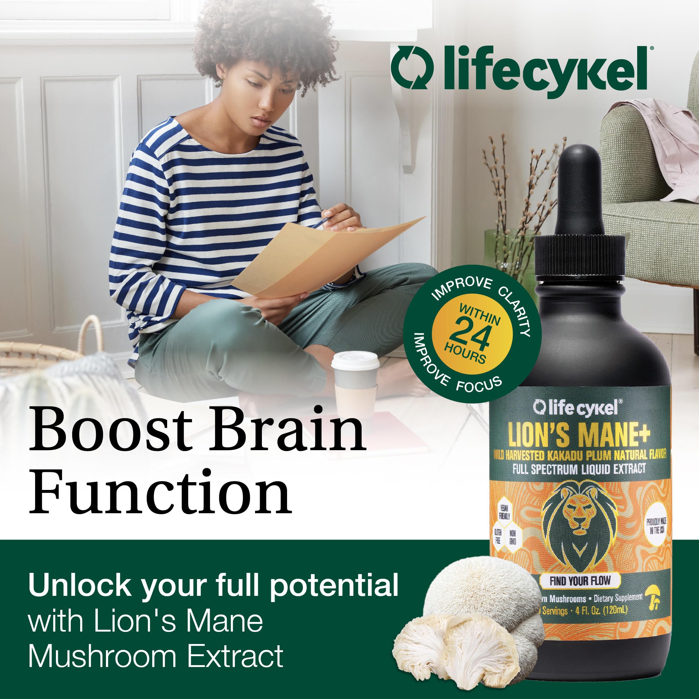 Life Cykel Lion's Mane Mushroom Drops 50ml packaging