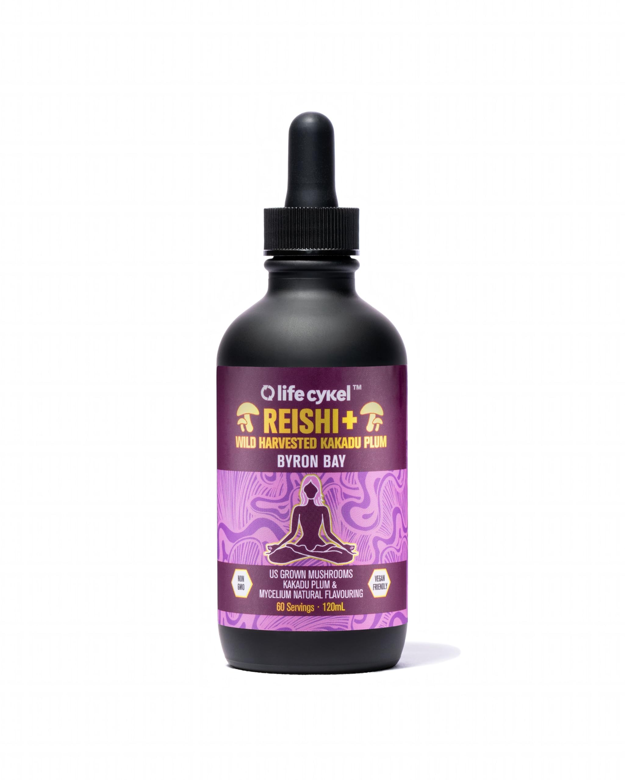 Life Cykel Reishi Mushroom Tincture front view with label