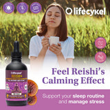 Life Cykel Reishi Mushroom Tincture lifestyle scene with herbs