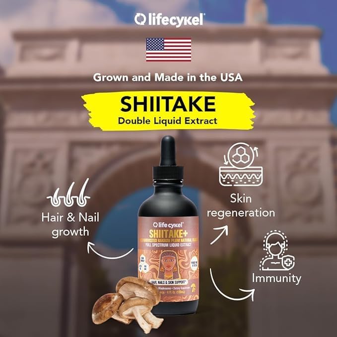 Life Cykel Shiitake Mushroom Drops bottle side view
