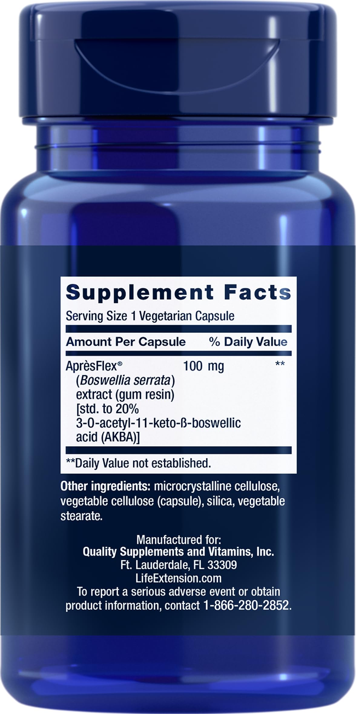 Life Extension 5-LOX Inhibitor with ApresFlex 100mg packaging and label
