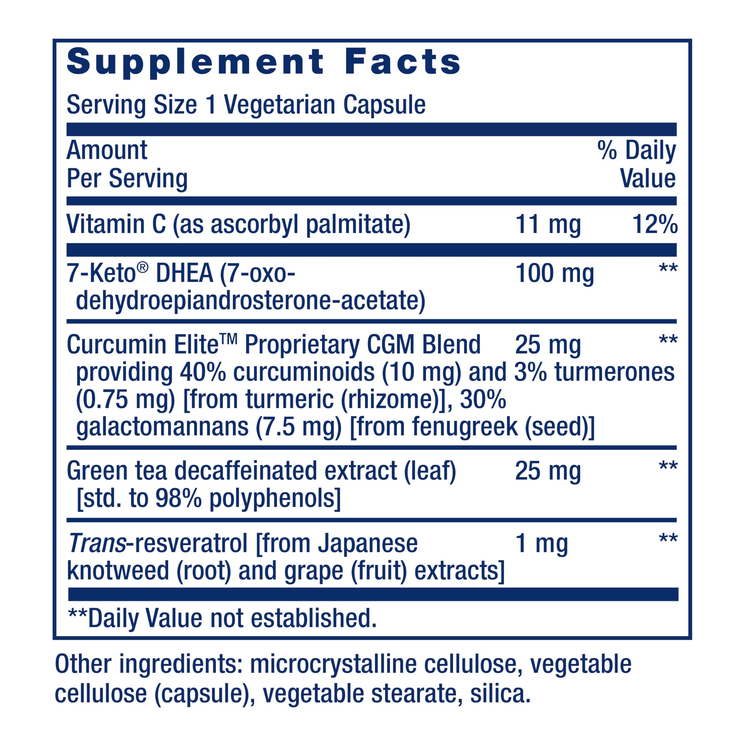 Life Extension 7-Keto DHEA a balanced routine 100mg capsule close-up