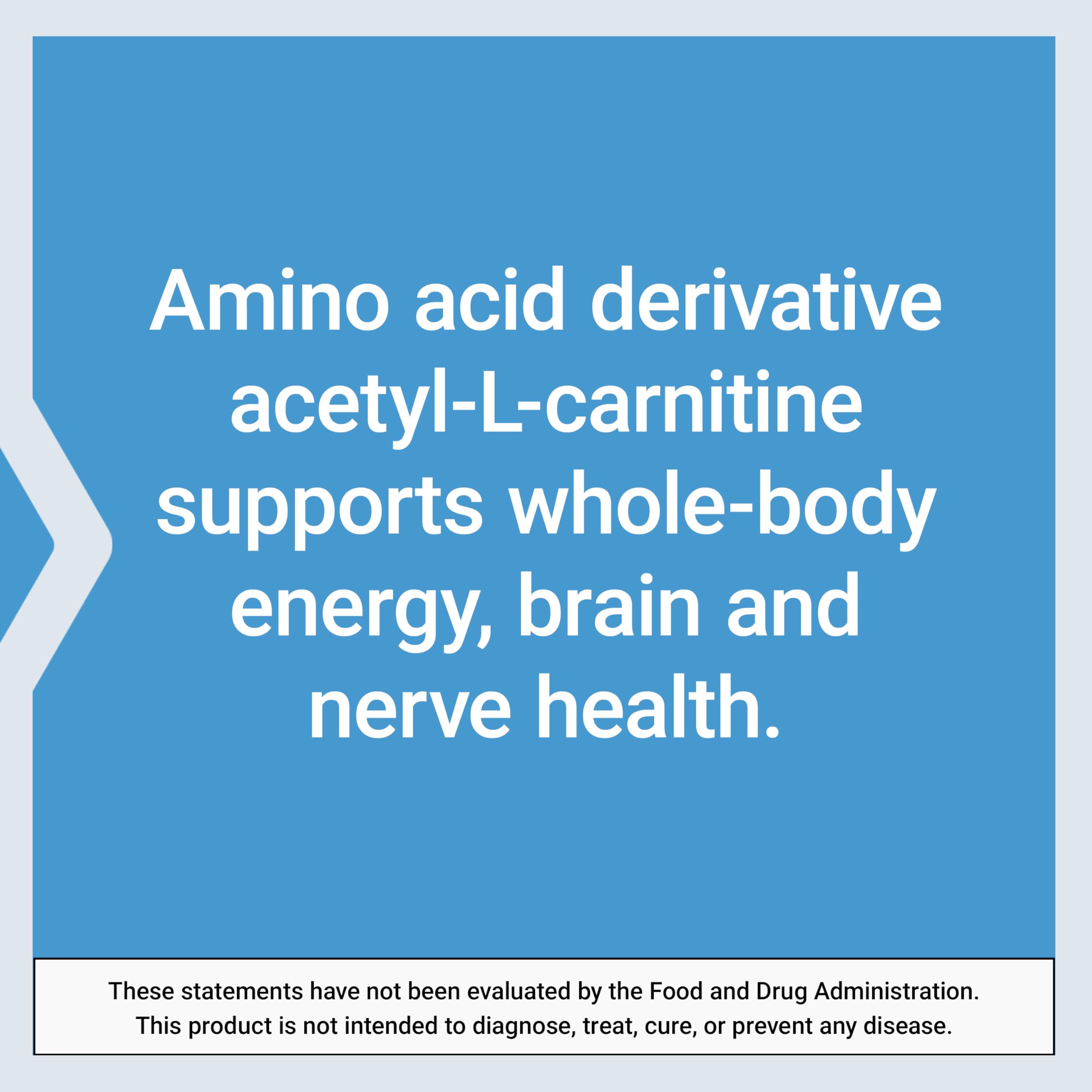Life Extension Acetyl-L-Carnitine 620mg back view of bottle