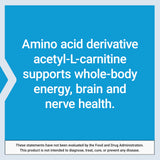 Life Extension Acetyl-L-Carnitine 620mg back view of bottle