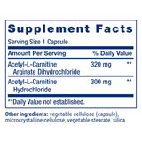 Life Extension Acetyl-L-Carnitine 620mg capsules on a white background
