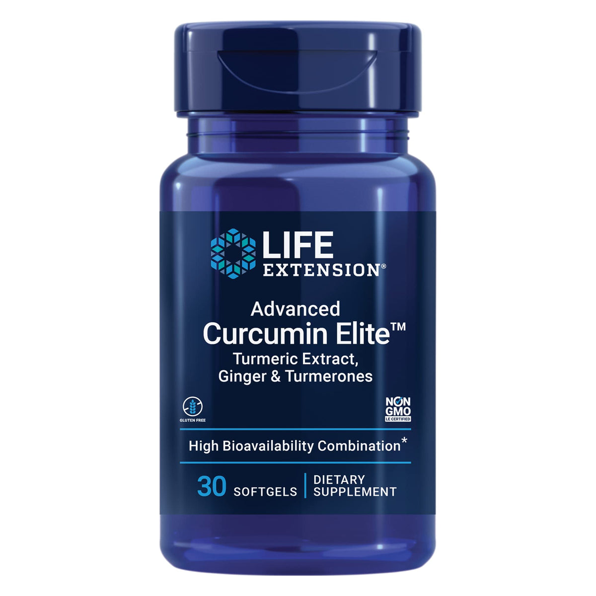 Life Extension Advanced Curcumin Elite Turmeric Extract 500mg softgel front view