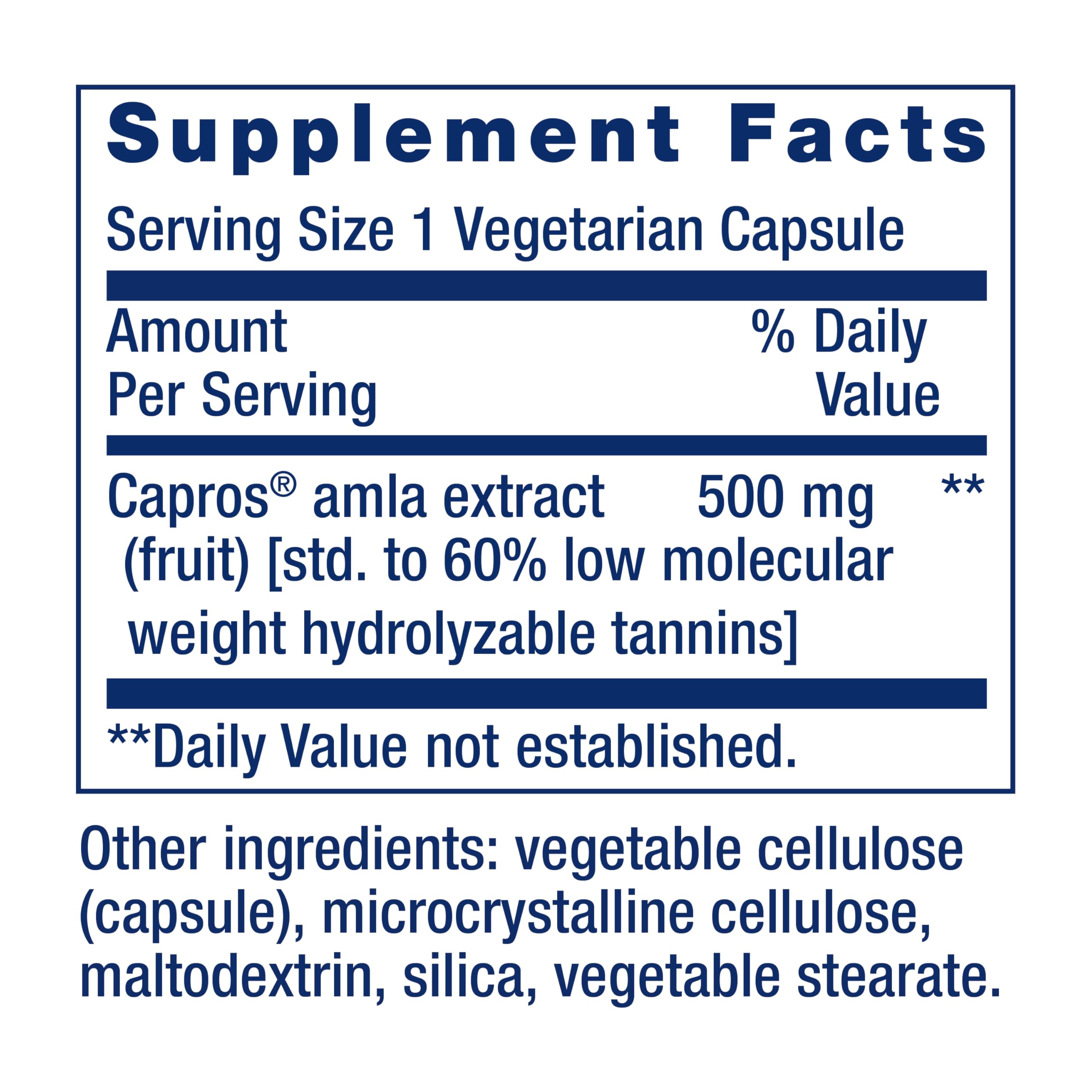 Life Extension Advanced Lipid Control 500mg Amla Extract back view