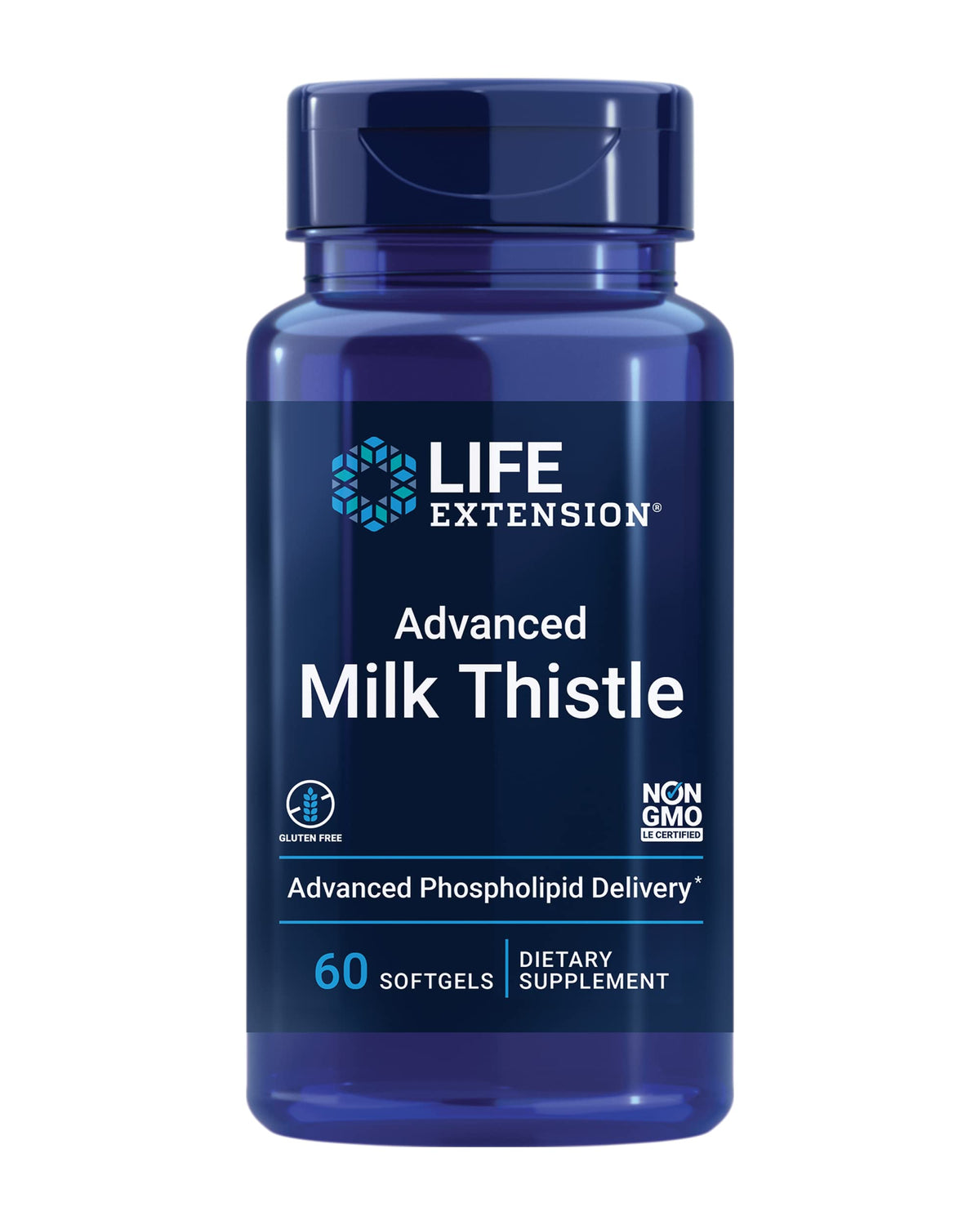 Life Extension Advanced Milk Thistle 760mg softgel bottle front view