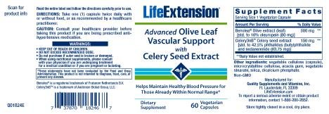 Life Extension Advanced Olive Leaf Vascular Support 500mg packaging details