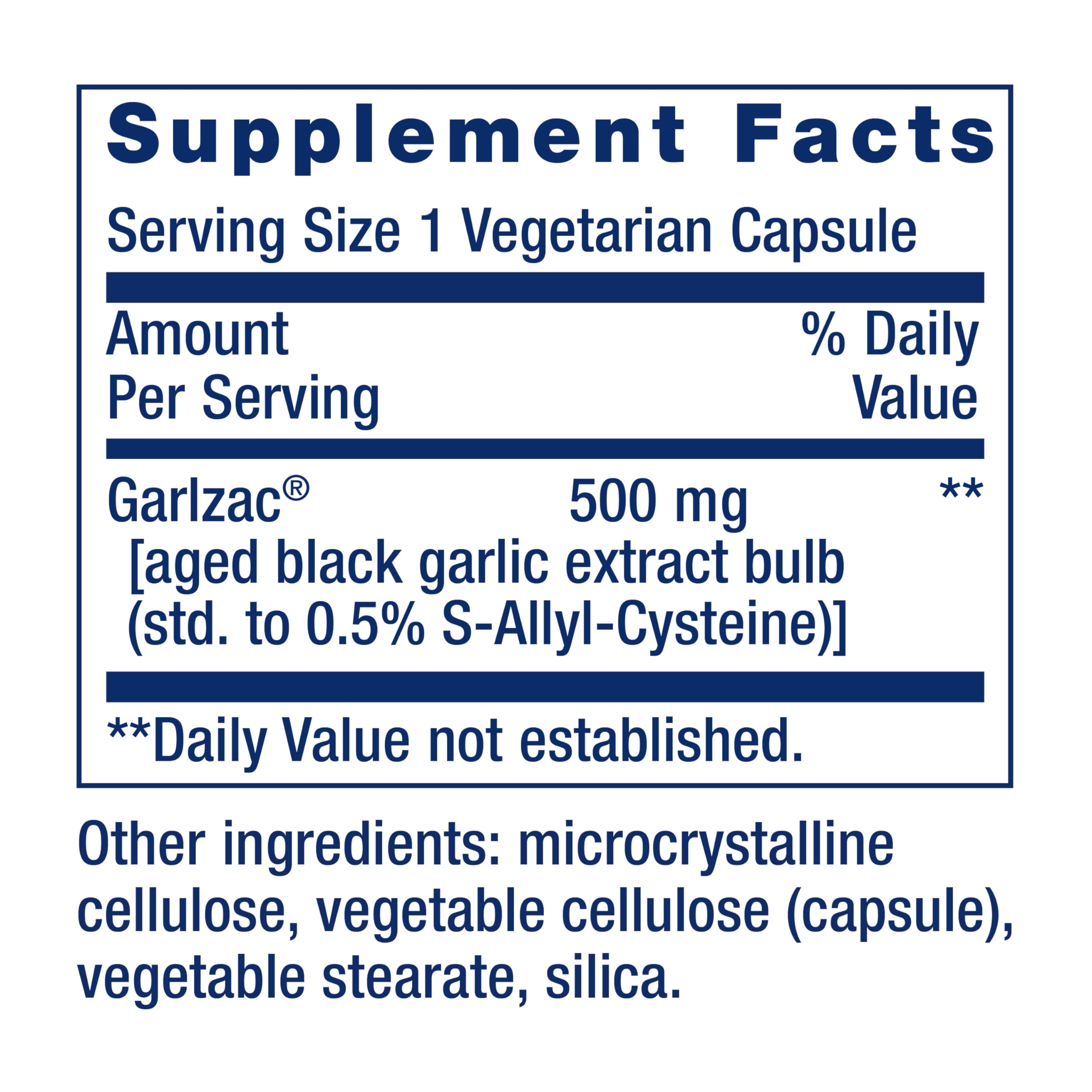 Life Extension Aged Black Garlic Supplement bottle side view