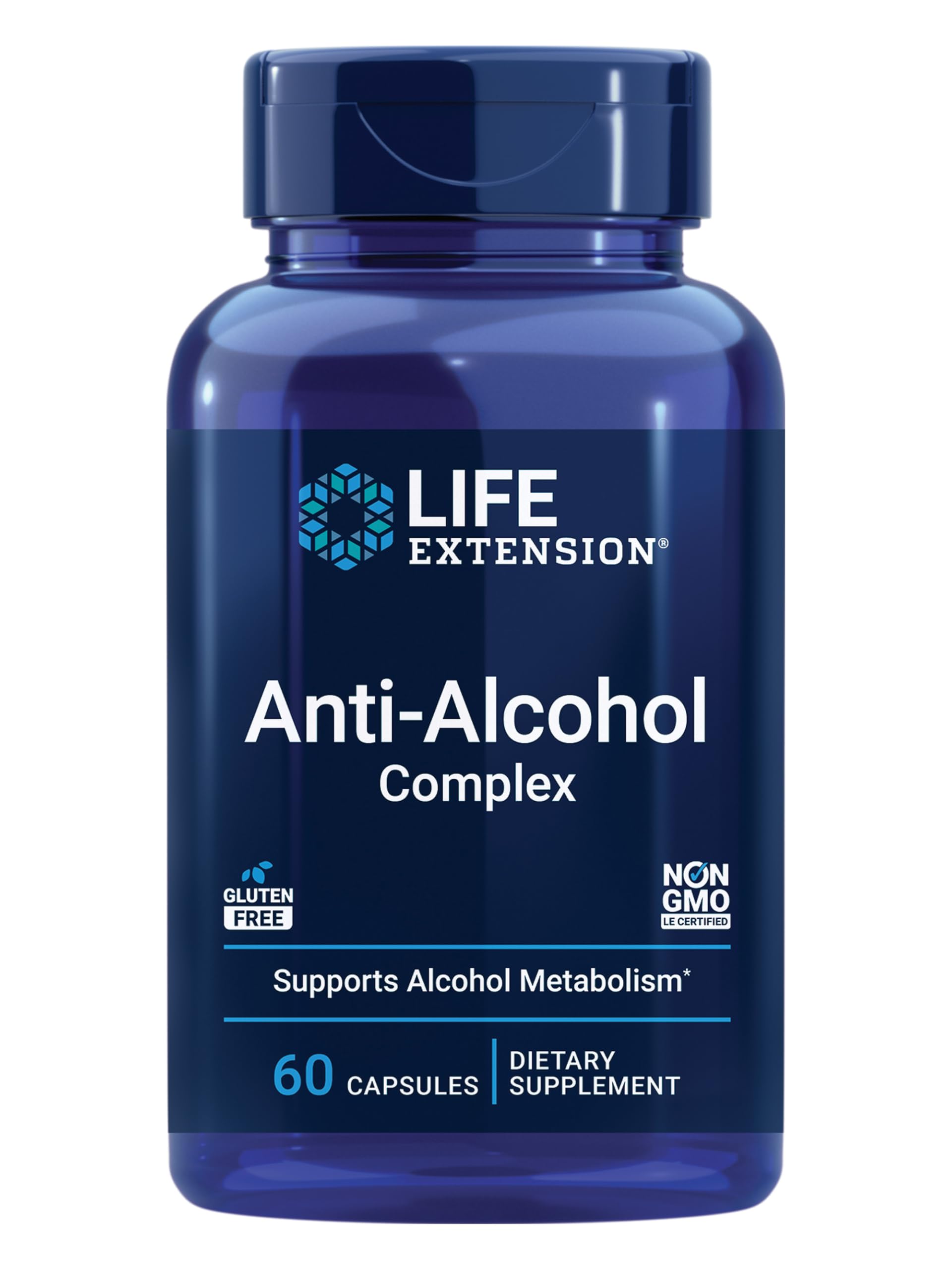 Life Extension Anti-Alcohol Complex 60 capsules front view