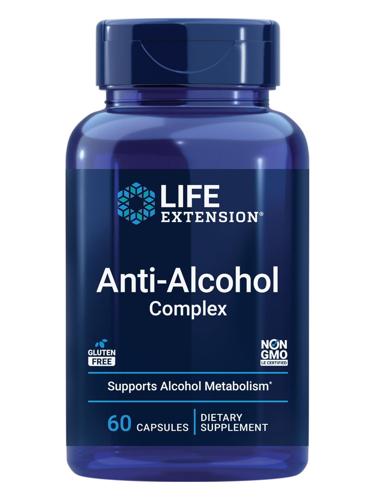 Life Extension Anti-Alcohol Complex 60 capsules front view