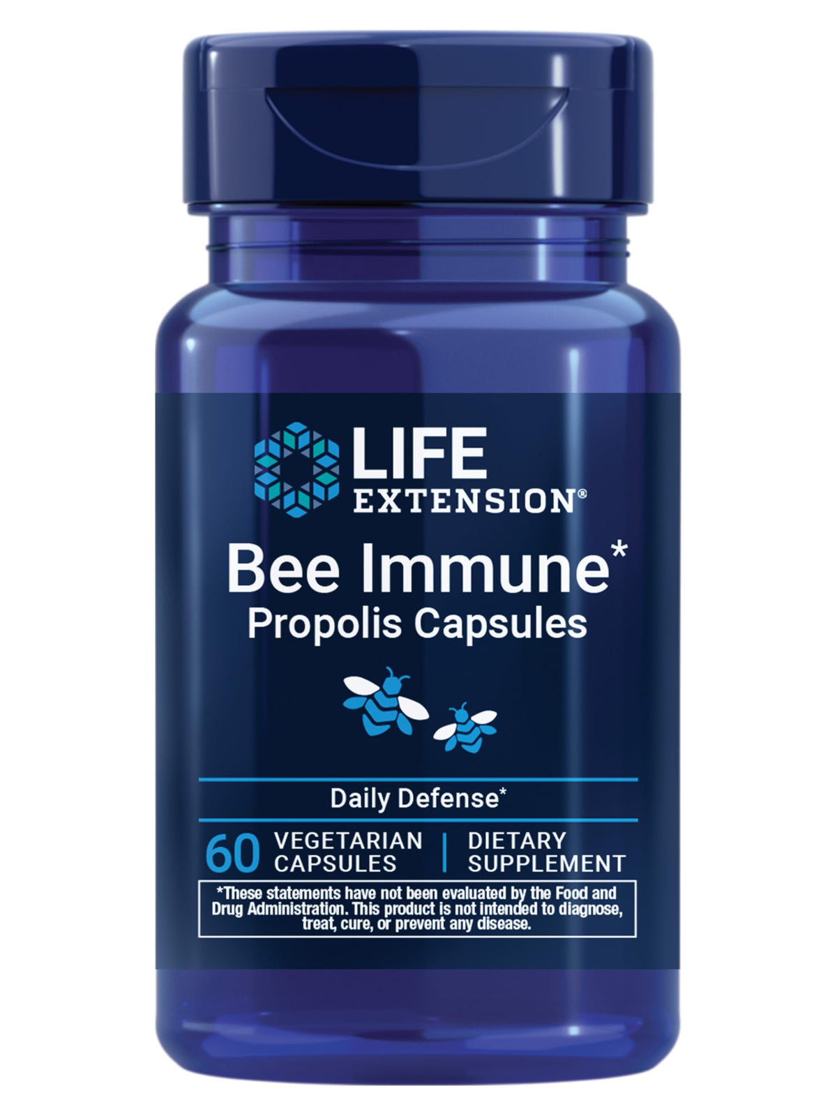 Life Extension Bee daily wellness Propolis Capsules front view