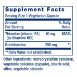 Life Extension Benfotiamine B1 Supplement 250mg capsule close-up