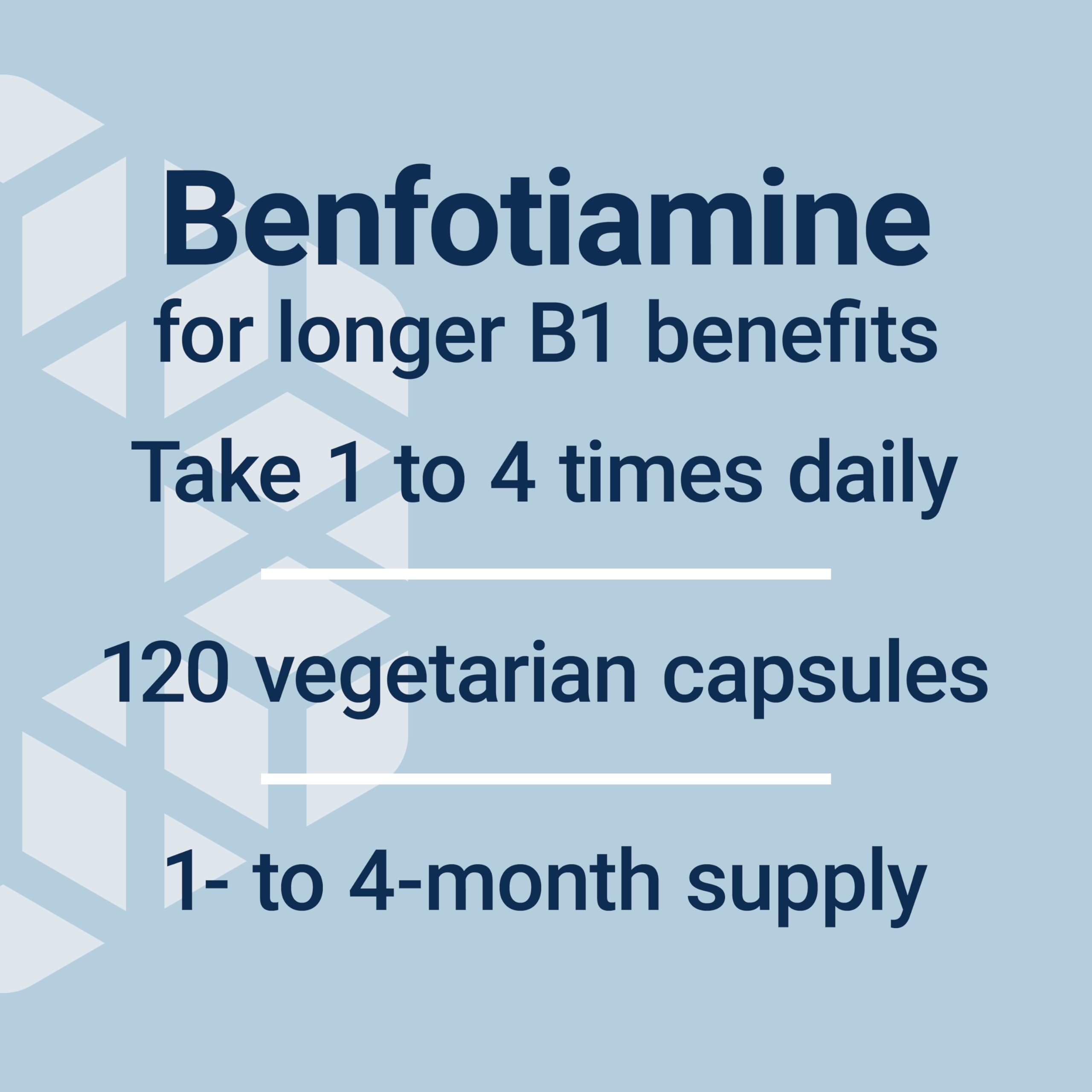 Life Extension Benfotiamine B1 Supplement 250mg ingredients list