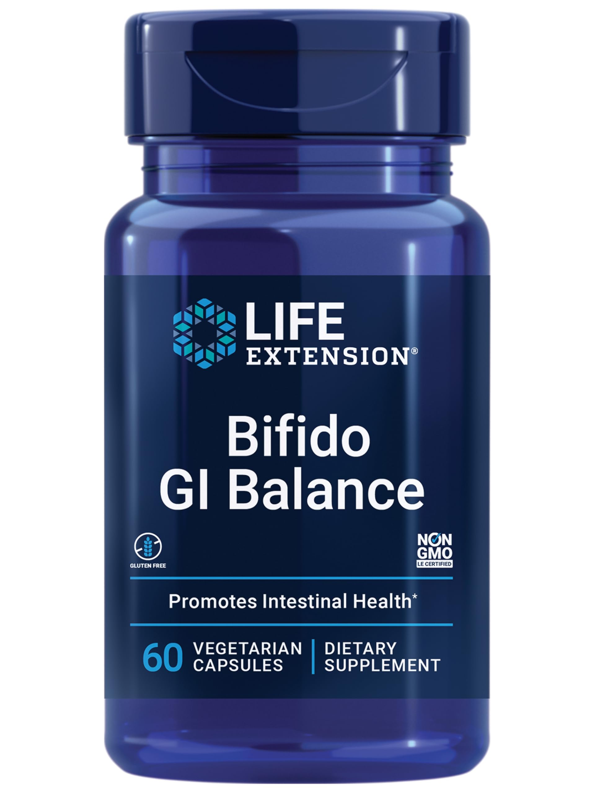 Life Extension Bifido GI Balance Prebiotic Supplement front view