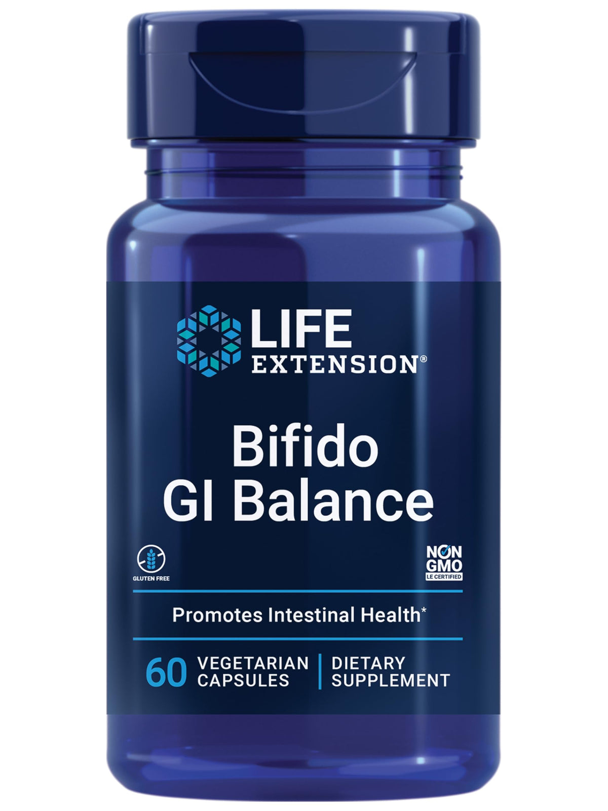 Life Extension Bifido GI Balance Prebiotic Supplement front view