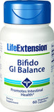 Life Extension Bifido GI Balance Supplement back view with nutritional information