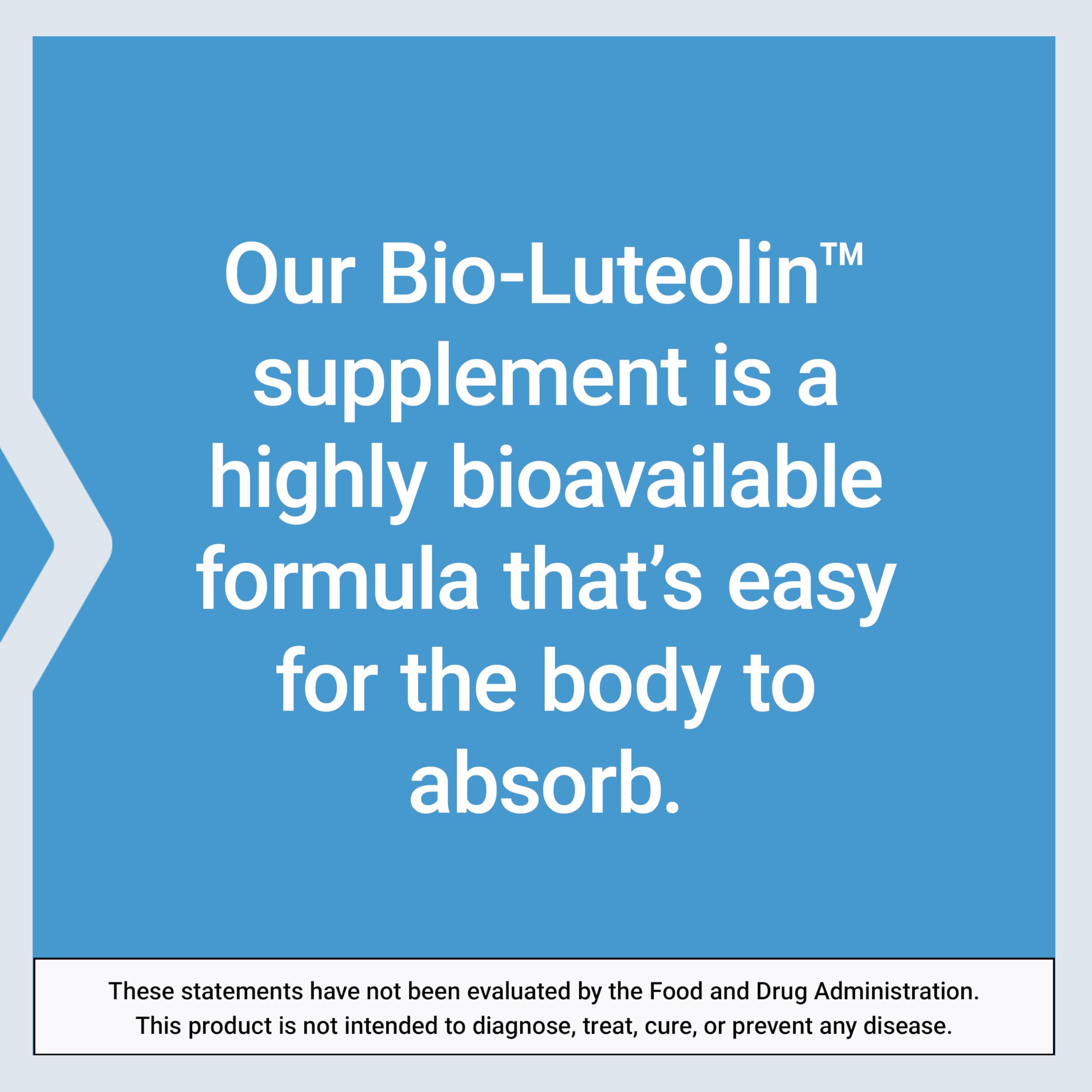 Life Extension Bio-Luteolin supplement back view with ingredients