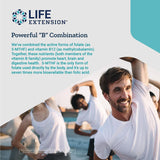 Life Extension BioActive Folate & Vitamin B12 Capsules on a wooden table
