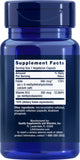 Life Extension BioActive Folate & Vitamin B12 Capsules side view with label