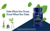 Life Extension BioActive Folate & Vitamin B12 Capsules with a glass of water