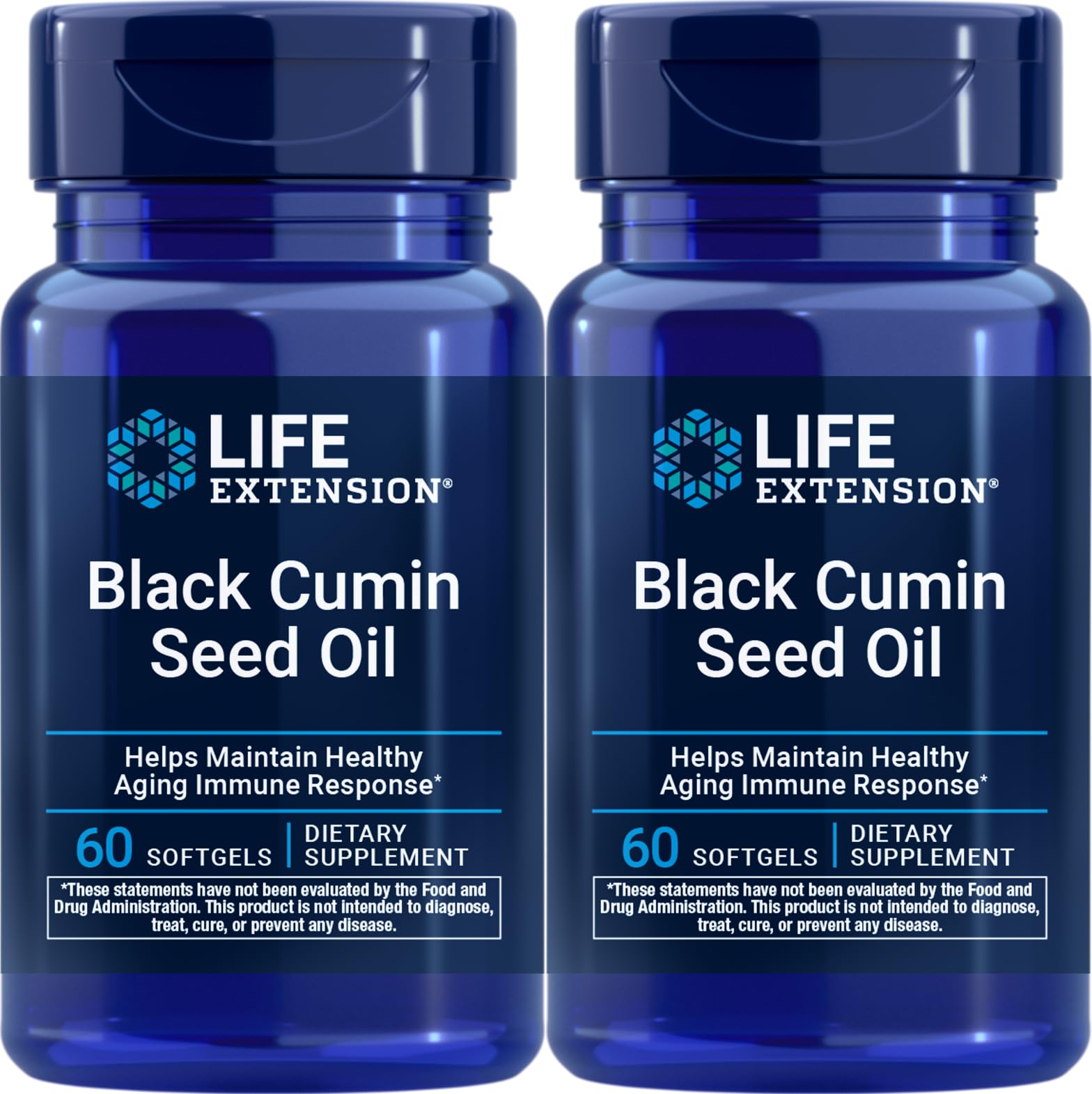 Life Extension Black Cumin Seed Oil 60 Softgels Pack of 2 front view