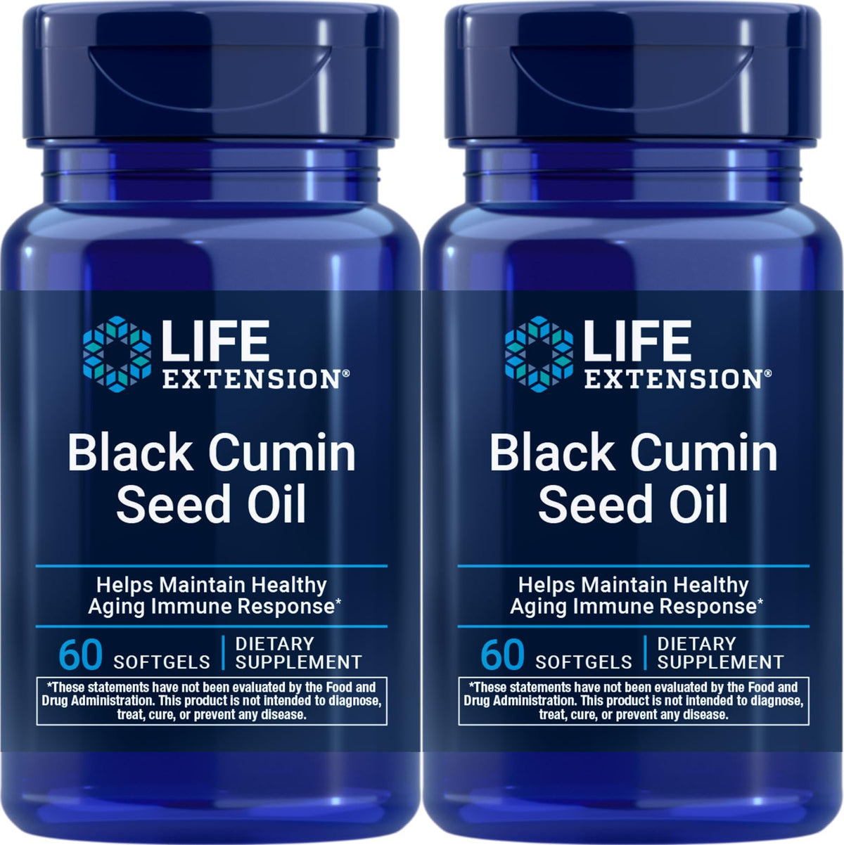 Life Extension Black Cumin Seed Oil 60 Softgels Pack of 2 front view