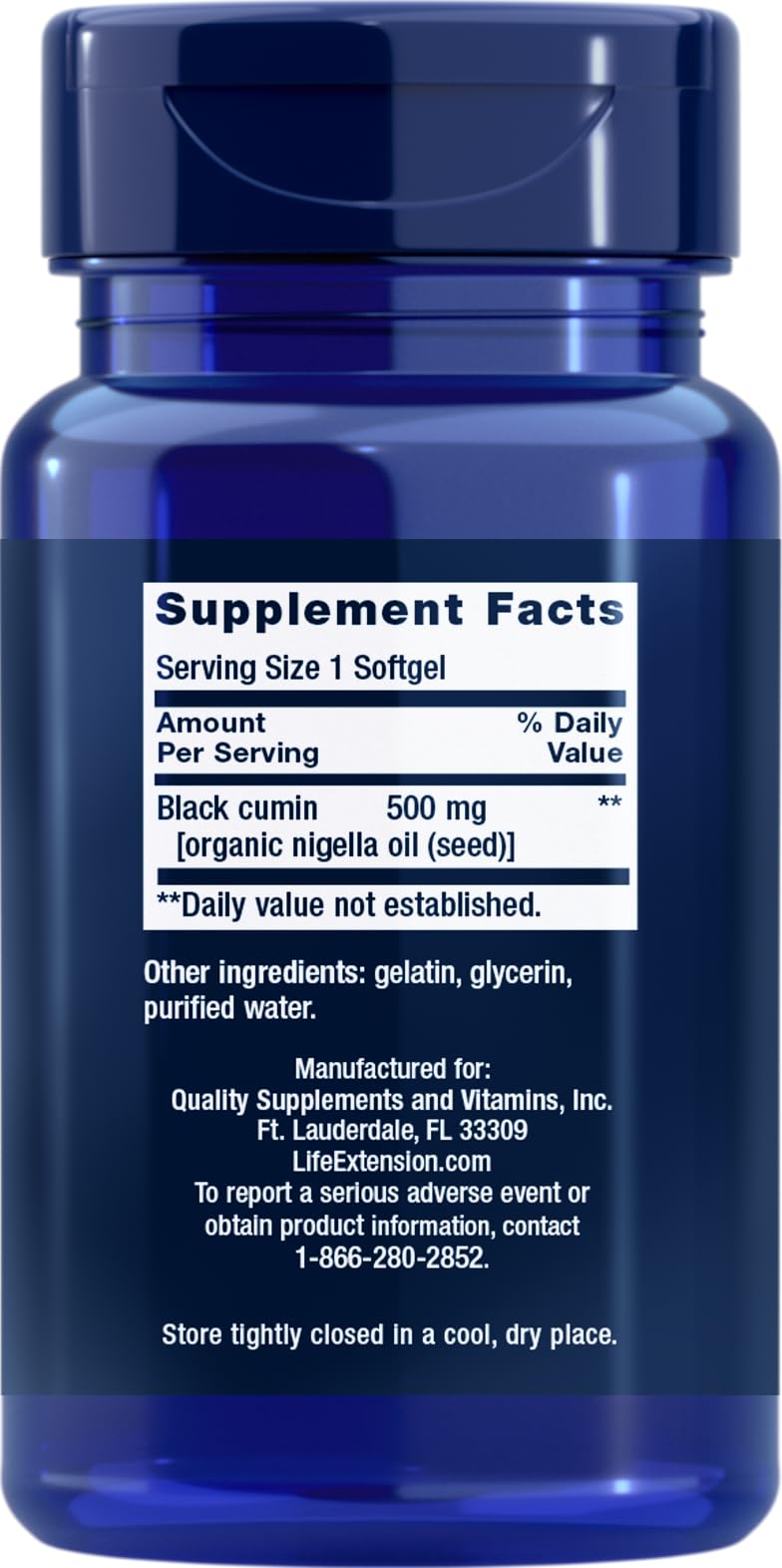 Life Extension Black Cumin Seed Oil softgel close-up