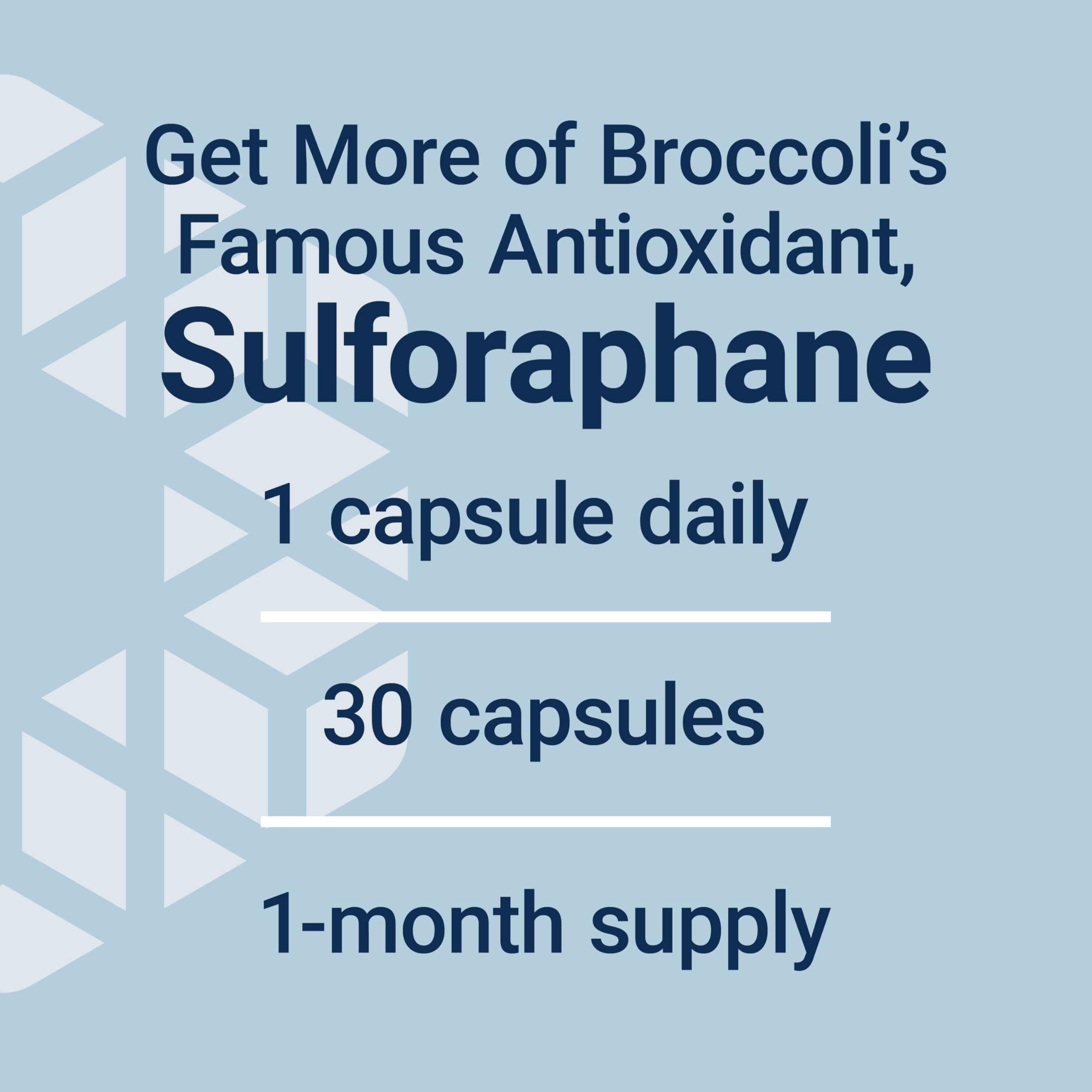 Life Extension Broccoli Supplement back view with label