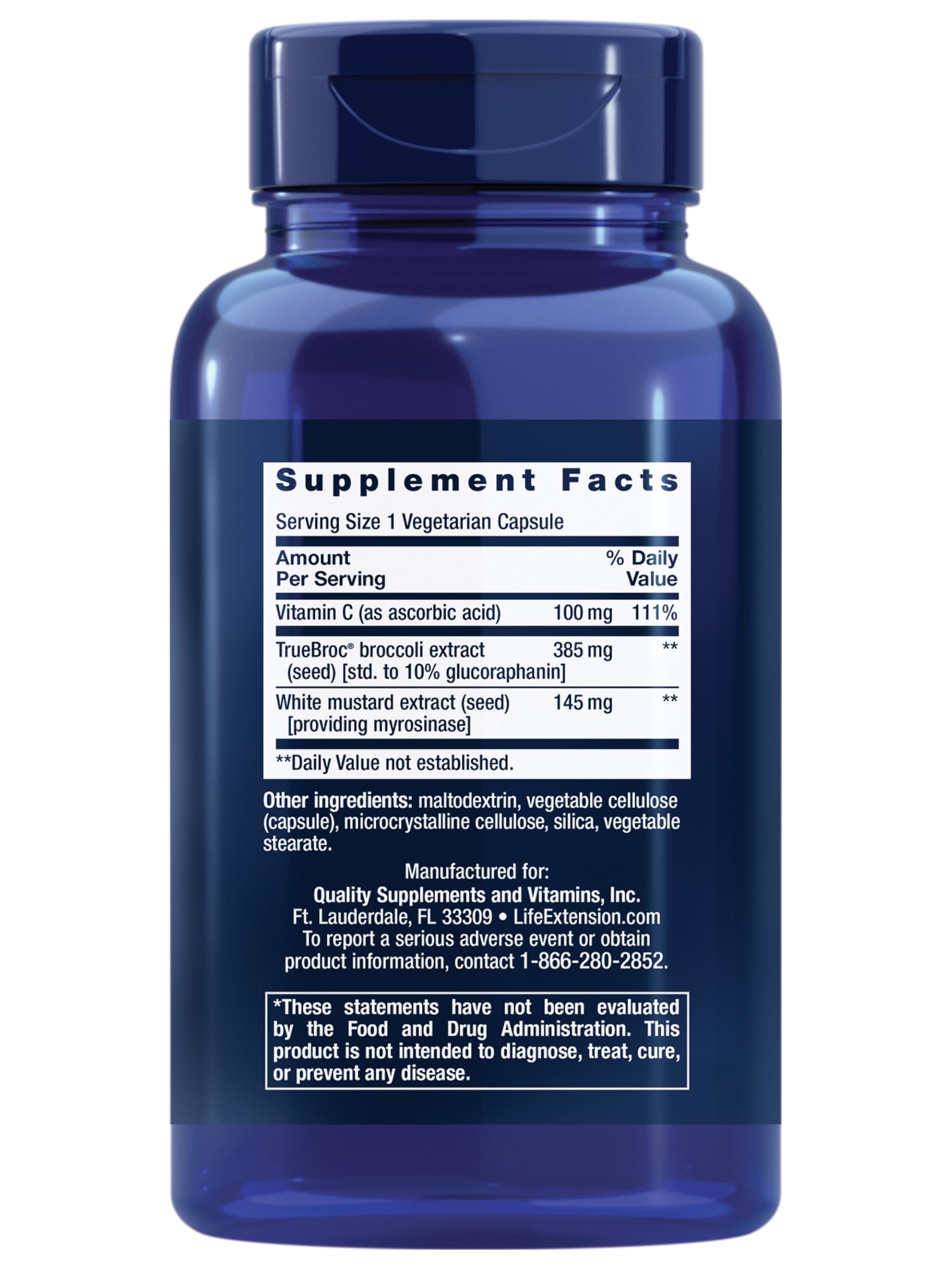 Life Extension Broccoli Supplement capsule close-up