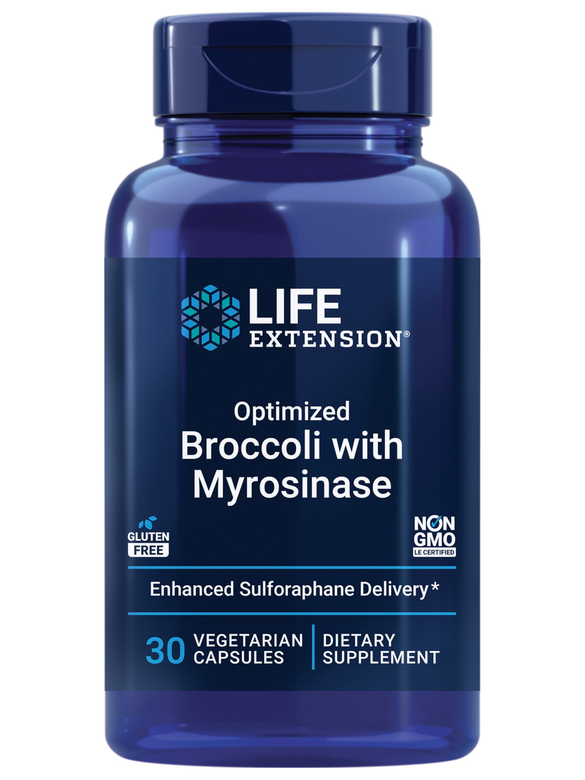 Life Extension Broccoli Supplement front view with packaging
