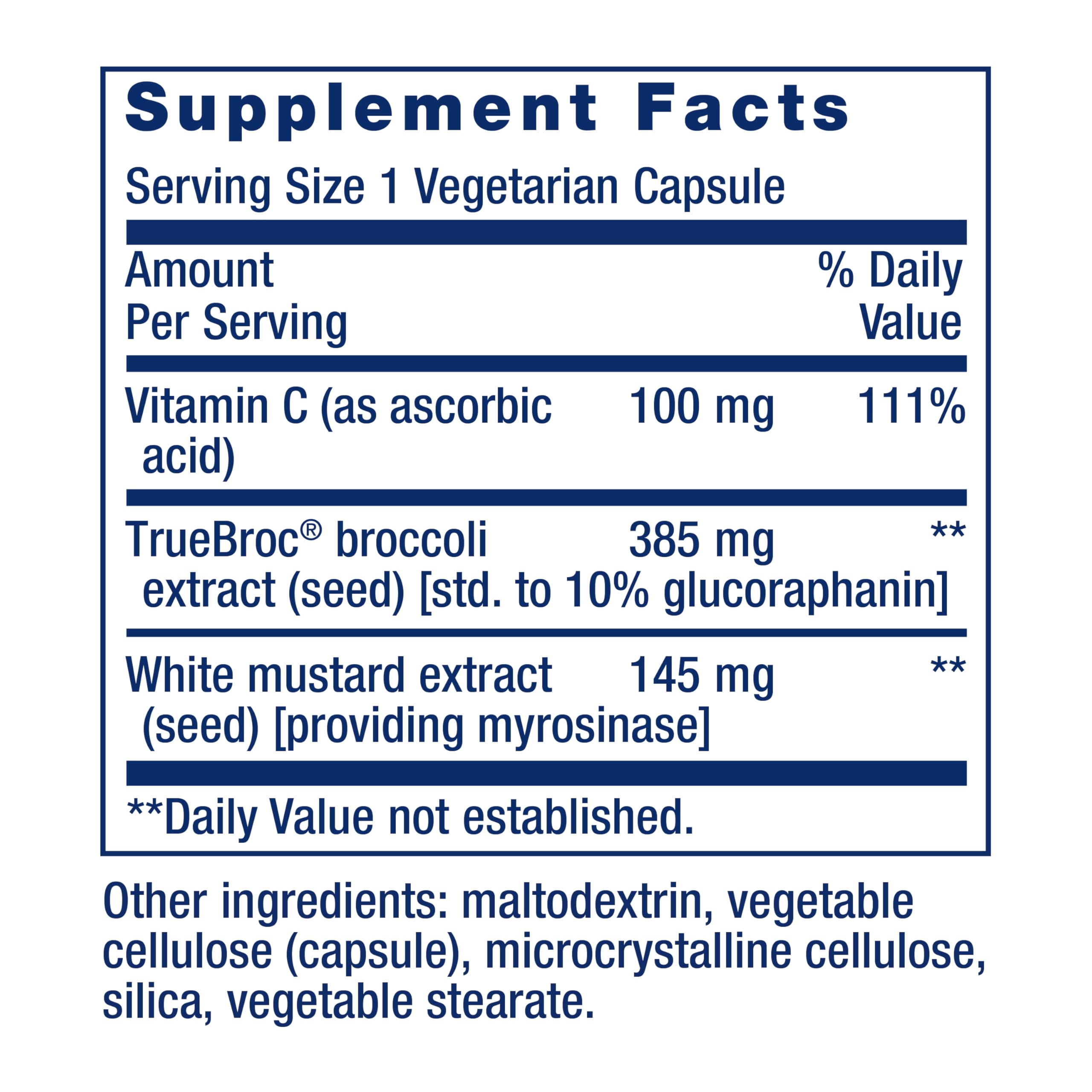 Life Extension Broccoli Supplement side view of bottle