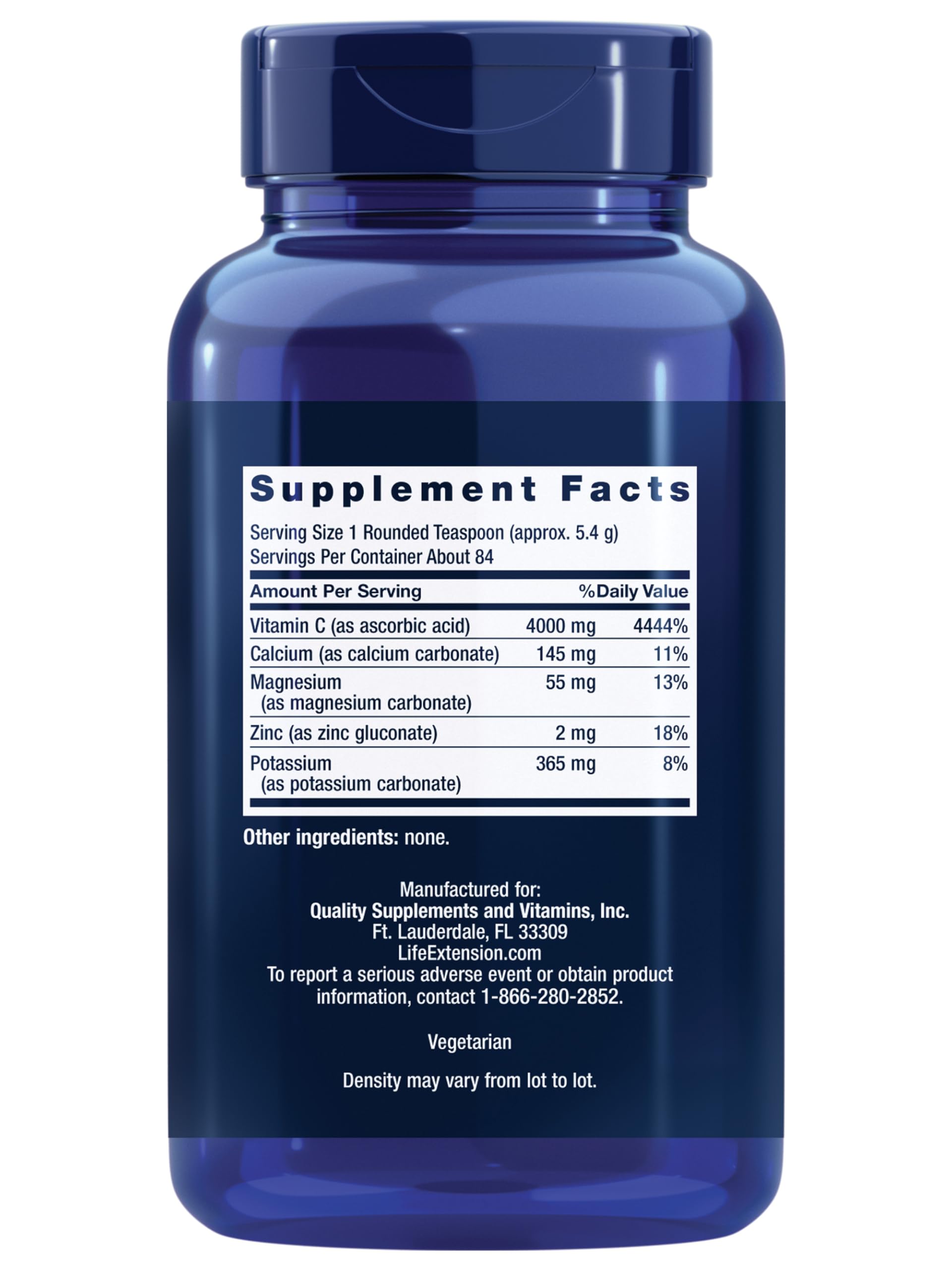 Life Extension Buffered Vitamin C Powder 4000 mg packaging