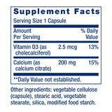 Life Extension Calcium Citrate with Vitamin D3 200mg capsules in bottle