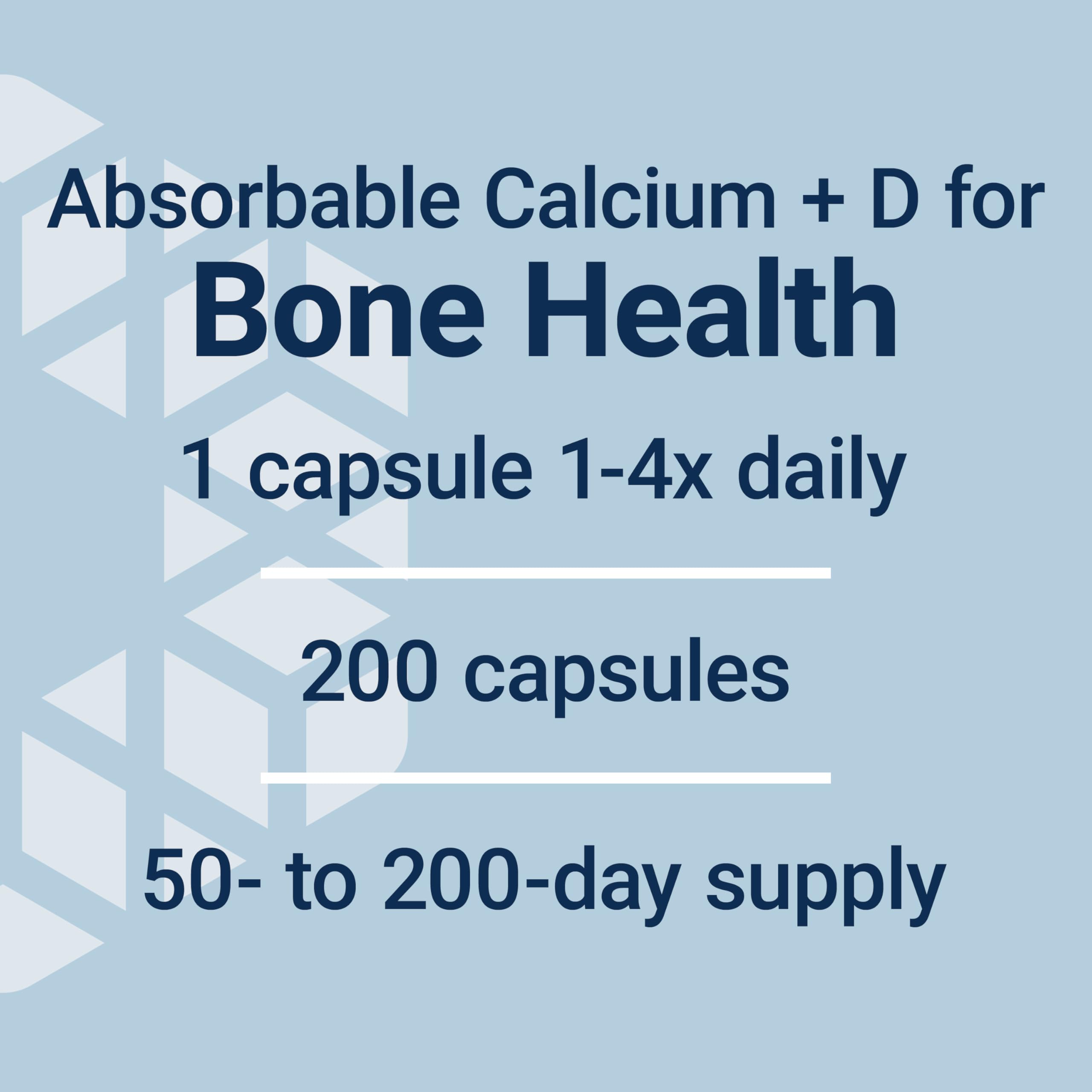 Life Extension Calcium Citrate with Vitamin D3 200mg capsules on a table