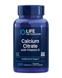 Life Extension Calcium Citrate with Vitamin D3 200mg front view