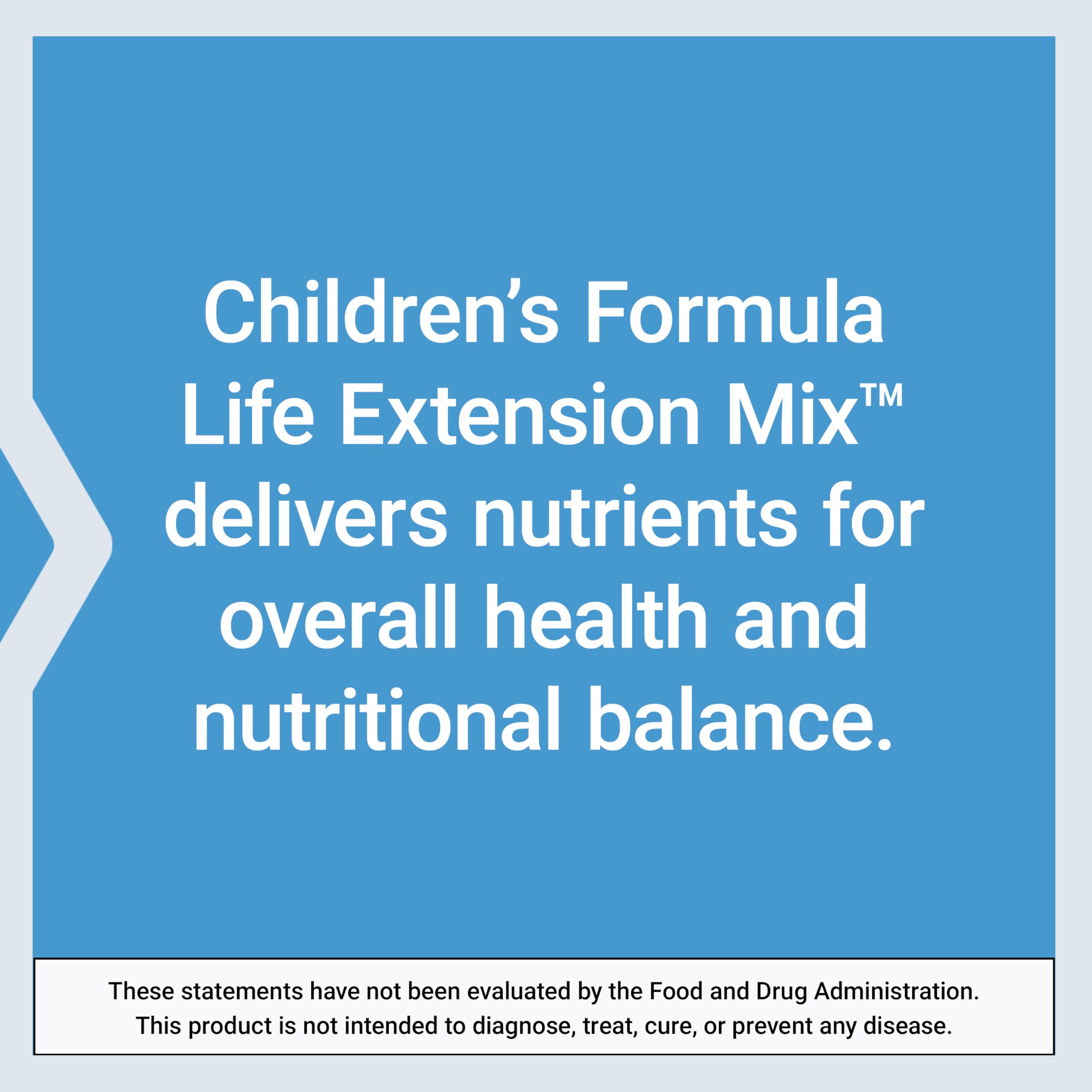 Life Extension Children's Chewable Multivitamins bottle open showing tablets inside