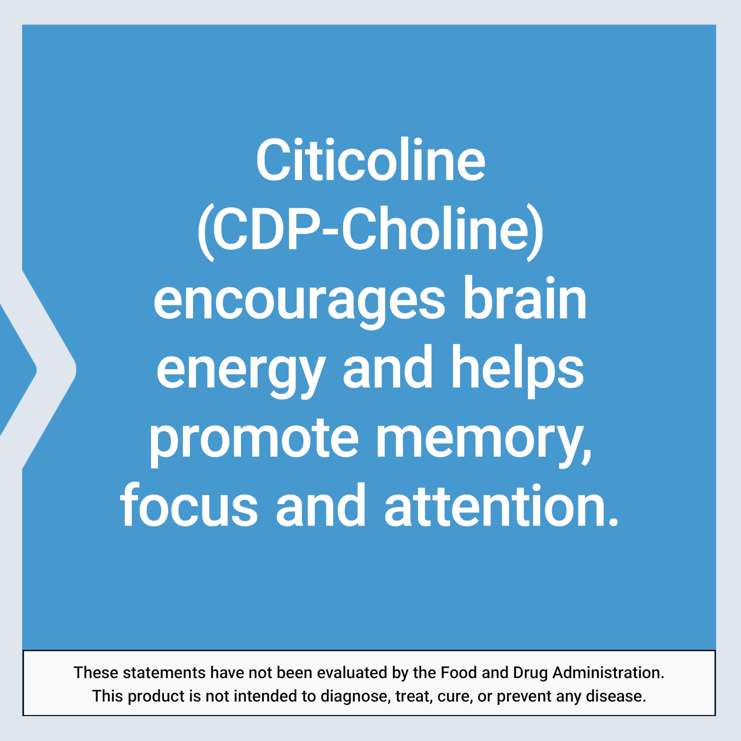 Life Extension Citicoline 500mg bottle with a measuring spoon