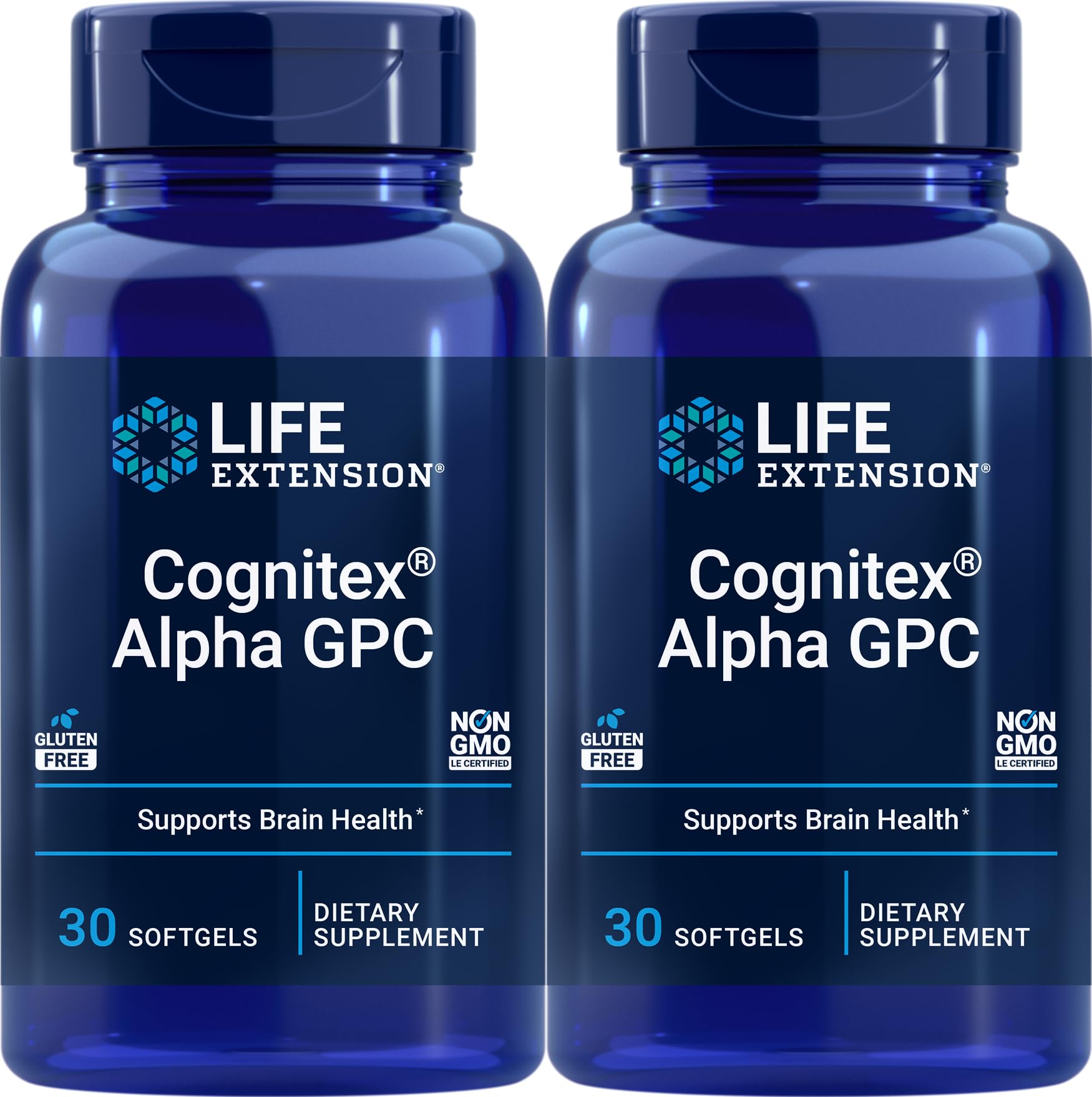 Life Extension Cognitex Alpha GPC softgels pack of 2 front view