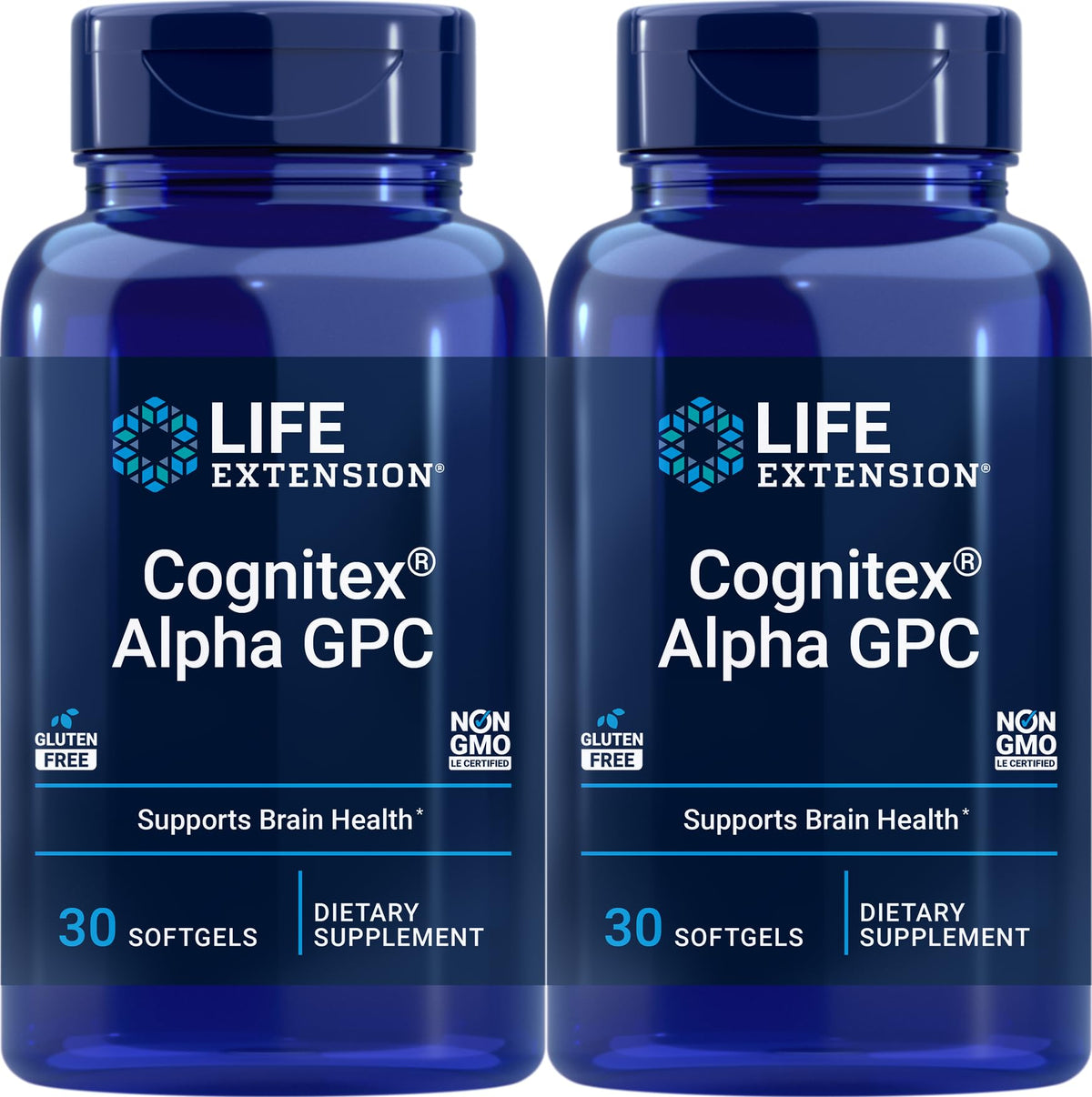 Life Extension Cognitex Alpha GPC softgels pack of 2 front view