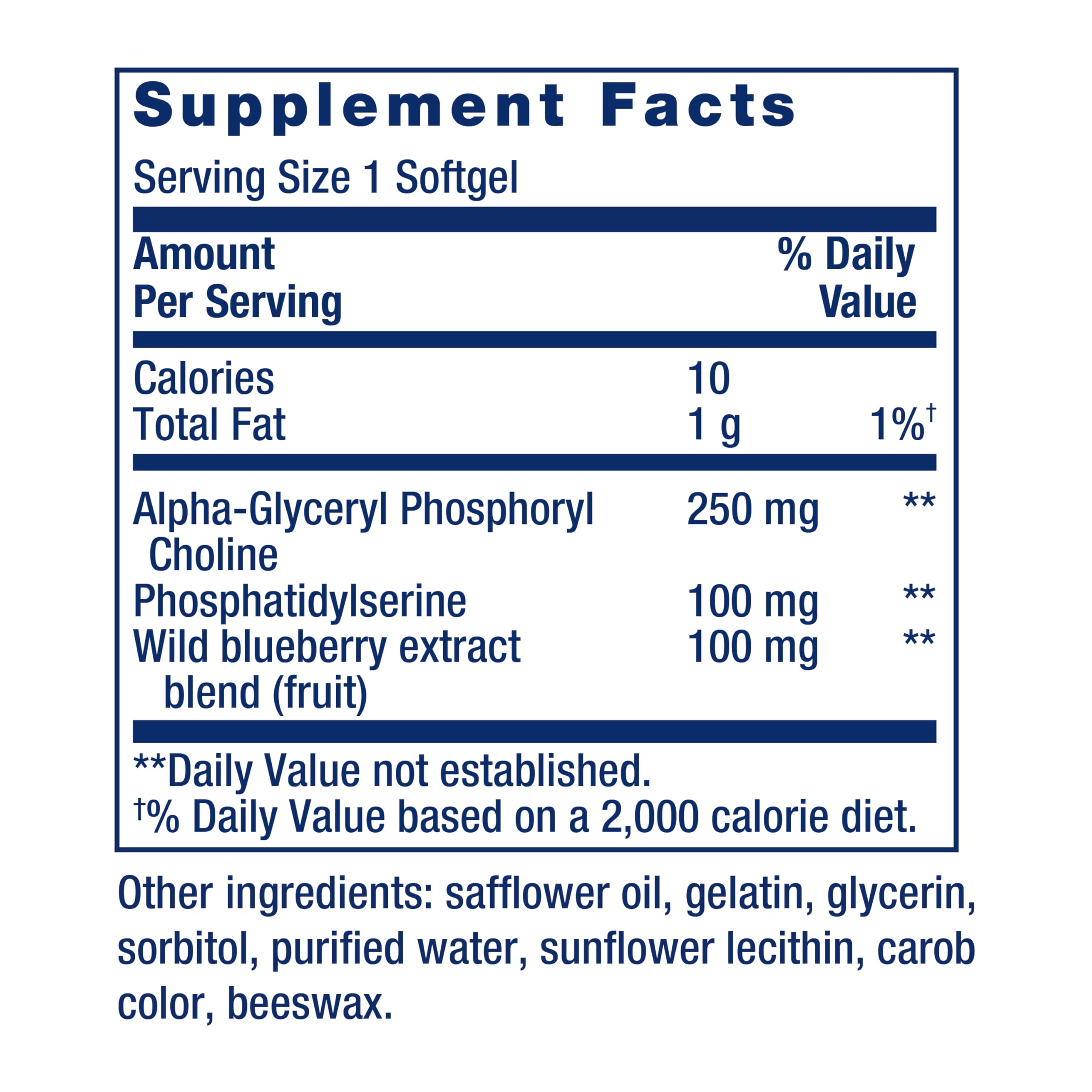 Life Extension Cognitex Basics supplement back view