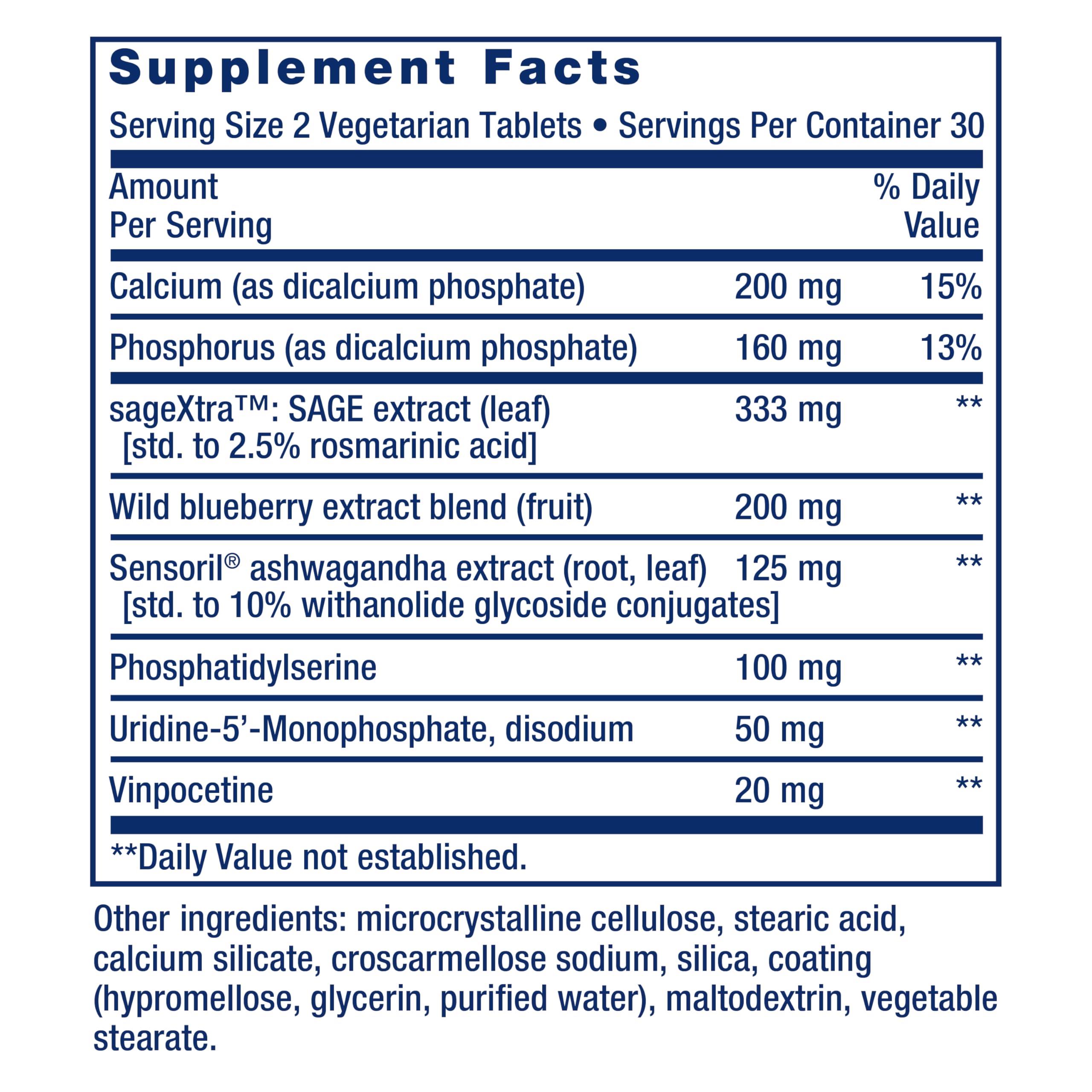 Life Extension Cognitex Elite Brain Supplement side view