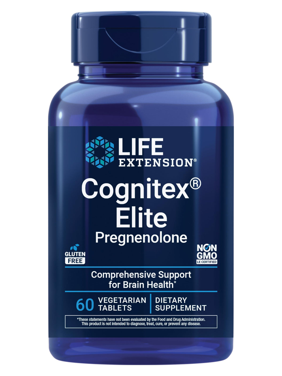 Life Extension Cognitex Elite Pregnenolone 60 tablets front view